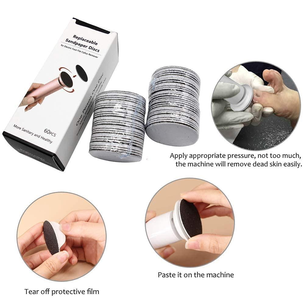 NEW Electric Foot Callus Remover feet Pedicure Tools Foot File with 60 pcs  Sandpaper Disk Smooth Machine for Foot Heel Dead Skin