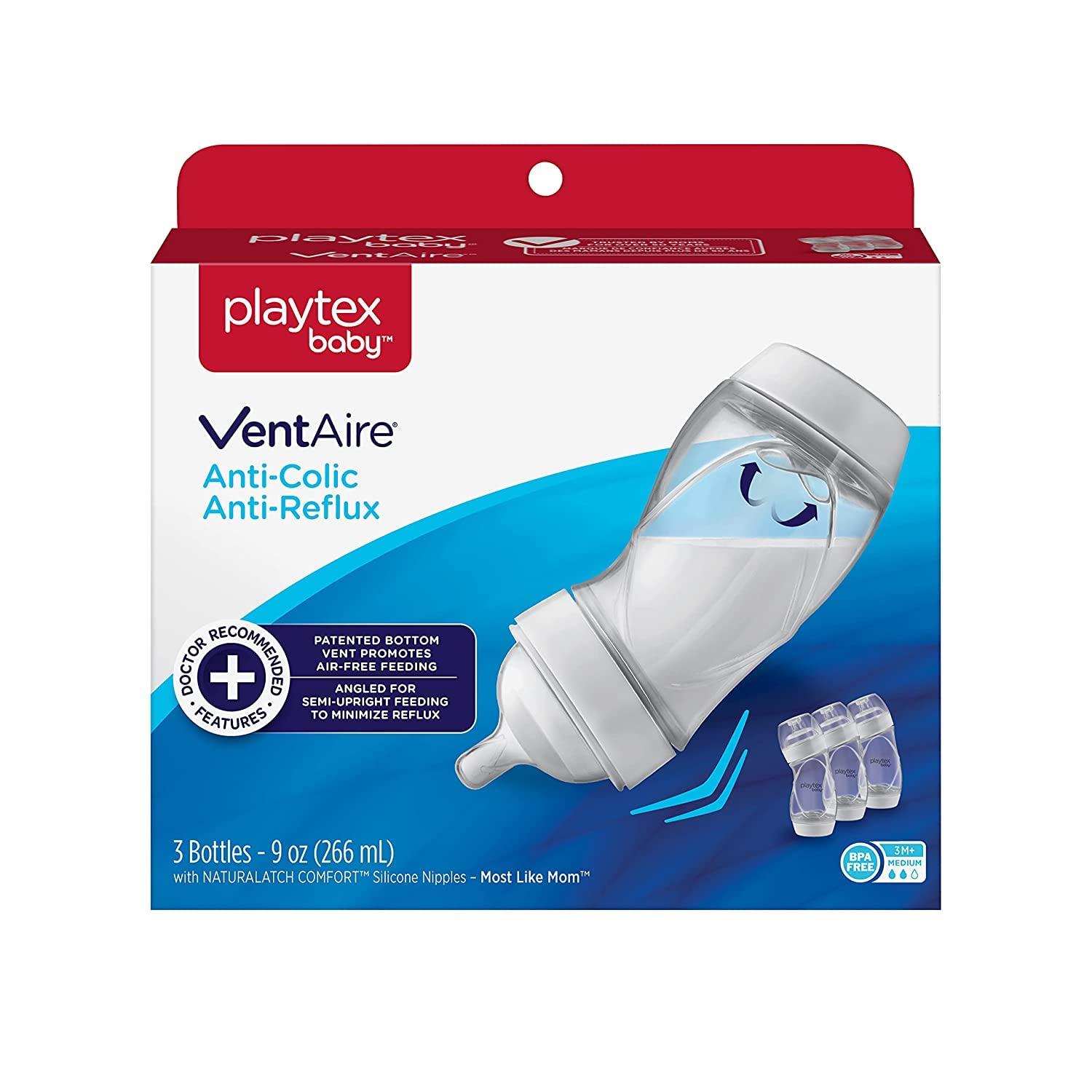 Playtex Baby Ventaire Bottle, Helps Prevent Colic & Reflux, 9 Ounce  Bottles, 3 Count 9 Ounce - 3 Pack