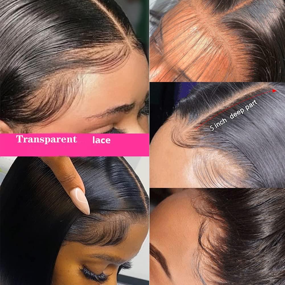 FLYBAO 10inch Short Lace Front Bob Wigs Human Hair 180% Density Straight  Bob Wigs for Women 13x5x2 Transparent Lace Front Wigs Human Hair Pre  Plucked with Baby Hair Natural Color 10 Inch