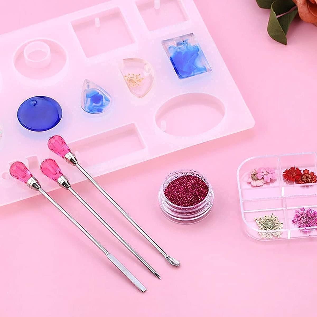 5Pcs Silicone Resin Tools Set Mixing Stirring Sticks Bubble Removers Needle  Pigment Spoon Tweezers Resin Crafts Tools Resin Stirring Sticks
