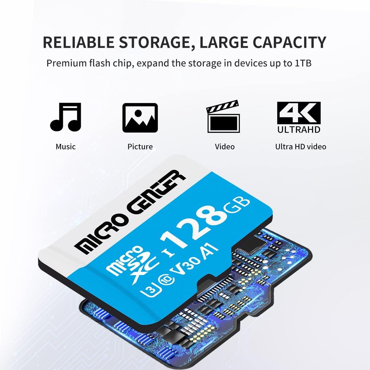 INLAND Micro Center 32GB Class 10 Micro SDHC Flash Memory Card with Adapter  for Mobile Device Storage Phone, Tablet, Drone & Full HD Video Recording 