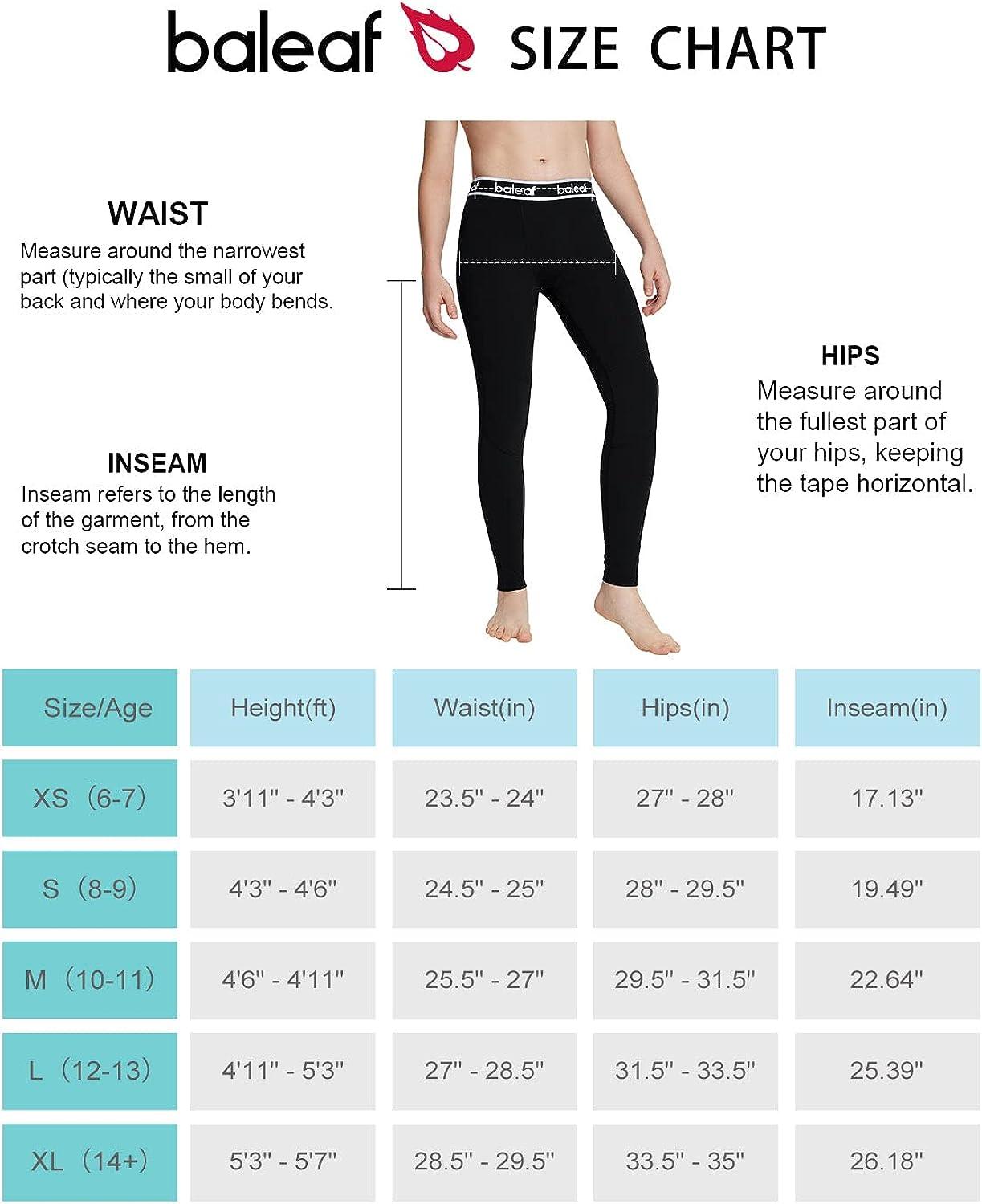 BALEAF Youth Boys'/Girls' Compression Pants Base Layer Yoga