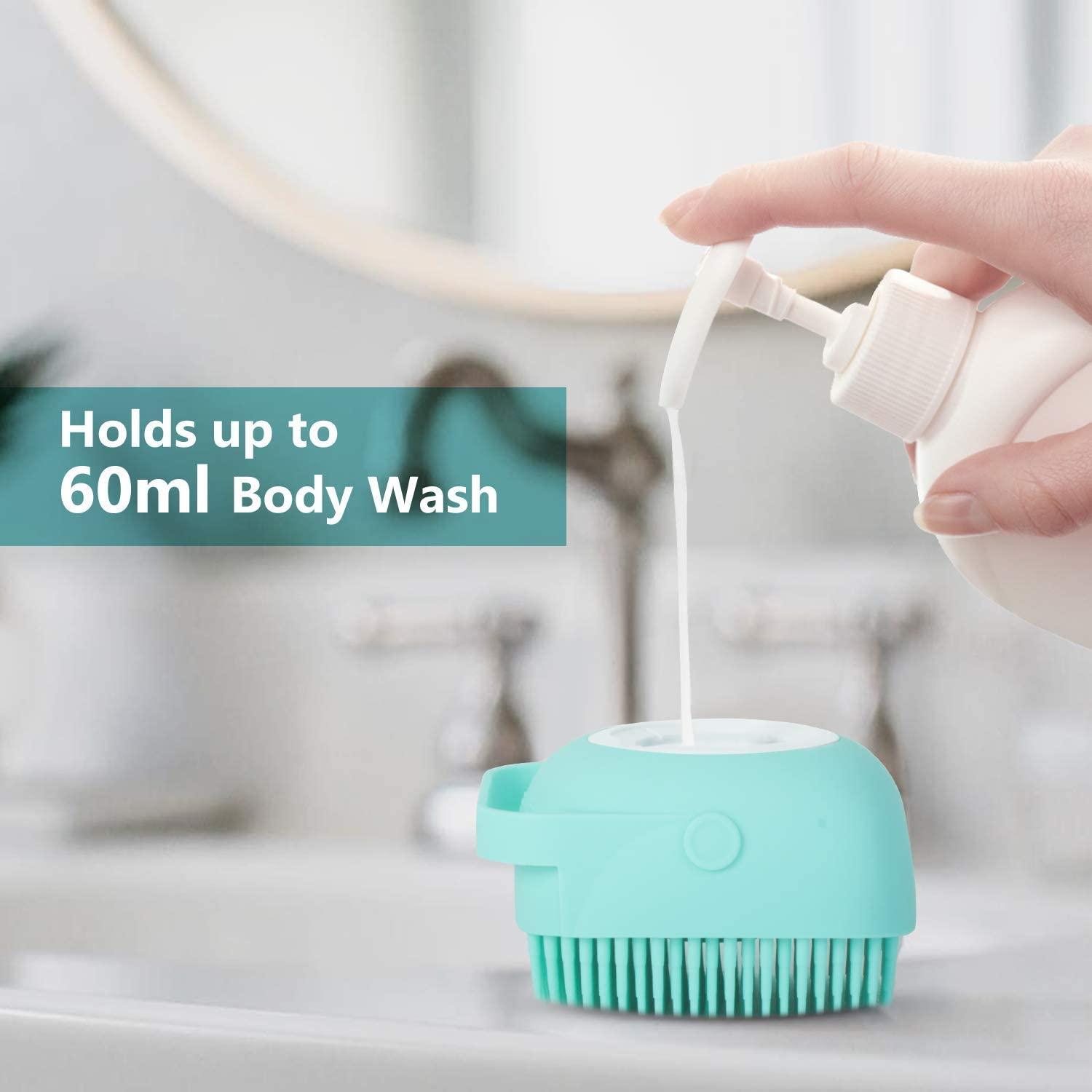 Silicone Body Scrubber AOLANS Massage Bath Brush Shower Sponge Liquid Soap  Dispenser Soft Bath Brush Body Scrubber for Children Women Men Reusable