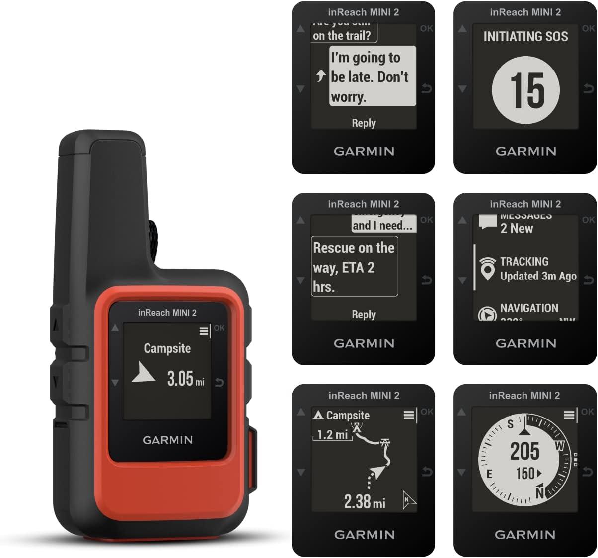 Garmin inReach Mini 2 Satellite Communicator (Flame Red) with