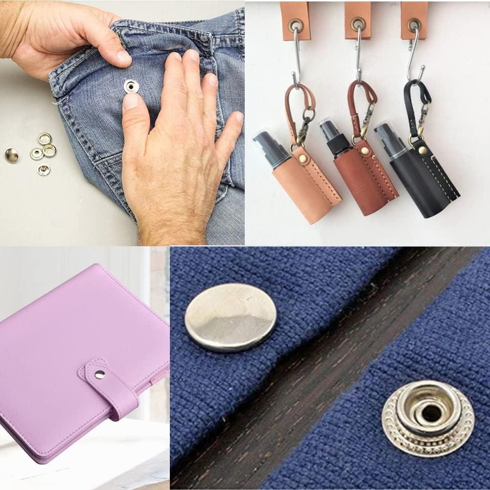 50pcs snap fasteners clothing replacement buttons handbag press stud DIY