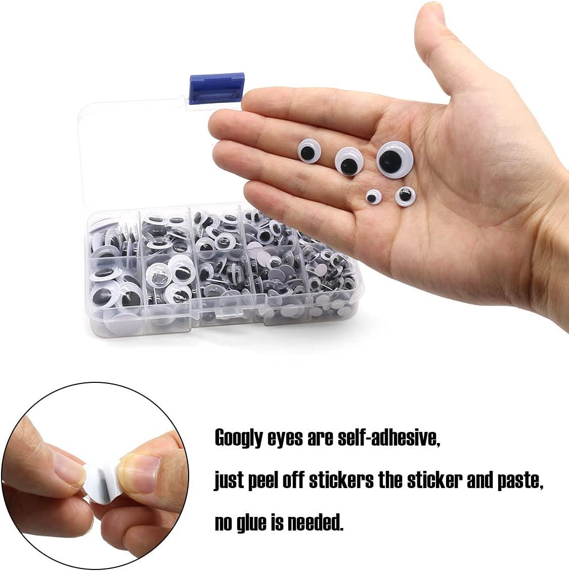 7/10/15mm Self-Adhesive Googly Eyes Assorted Wiggly eyes Mixed DIY Crafts