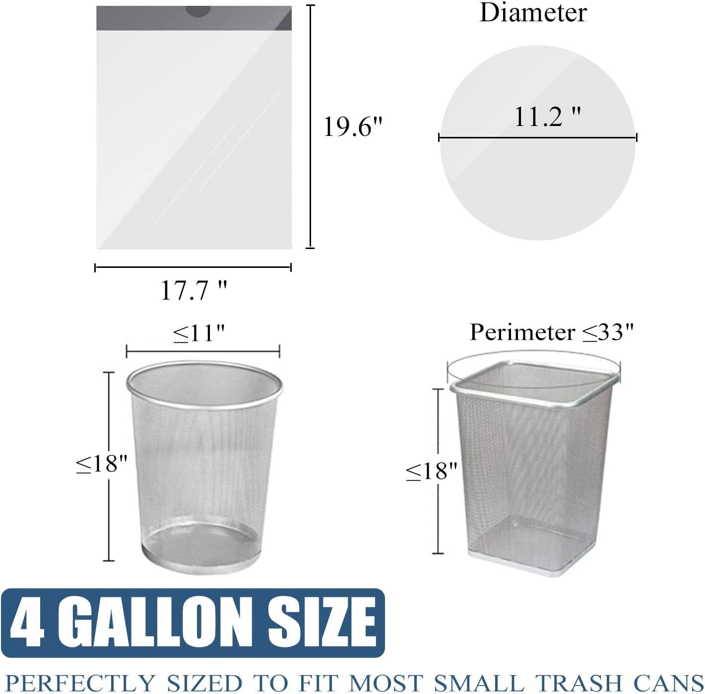 4 Gallon Trash Bags - Drawstring Small Trash Bags for Bathroom