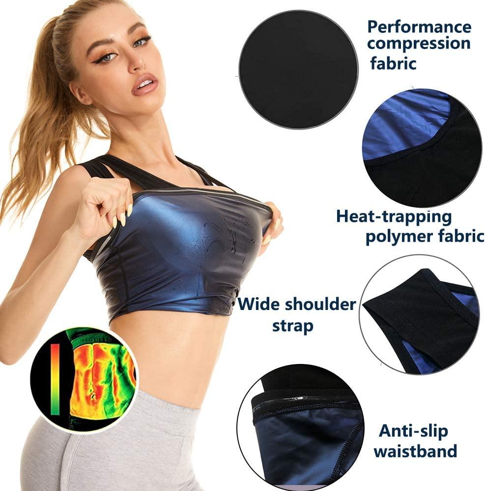  URSEXYLY Sauna Suit for Women Sweat Vest Waist Trainer 3 in 1  Slimming Full Body Shaper Workout Top with Sleeve Shorts (Black, Small) :  Sports & Outdoors