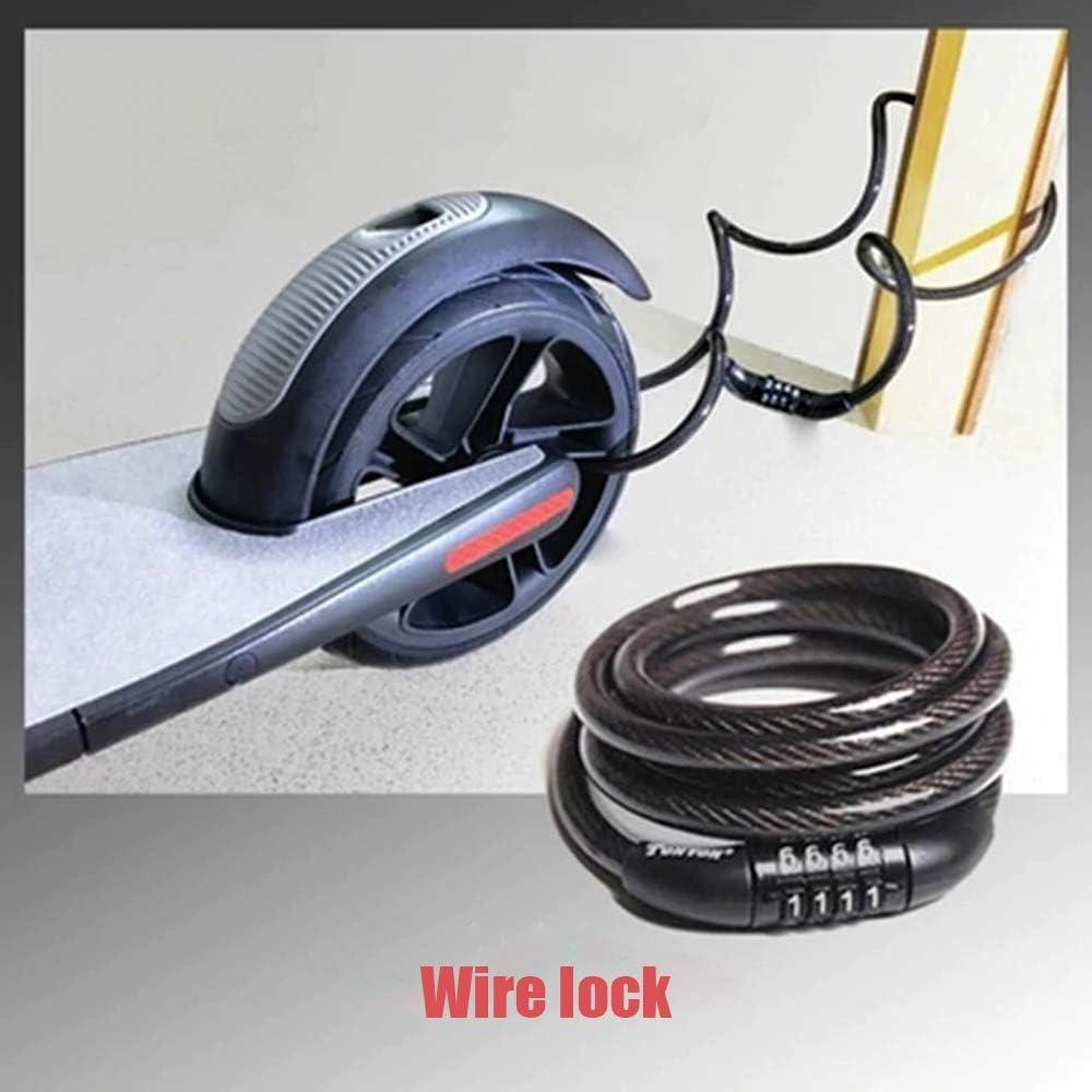 Electric Scooter Lock, HAONAIMO 4 Feet Bike Lock Cable Lock, Scooter Locks  Anti Theft 4 Digit Resettable Combination Coiling Scooter Lock for Xiaomi