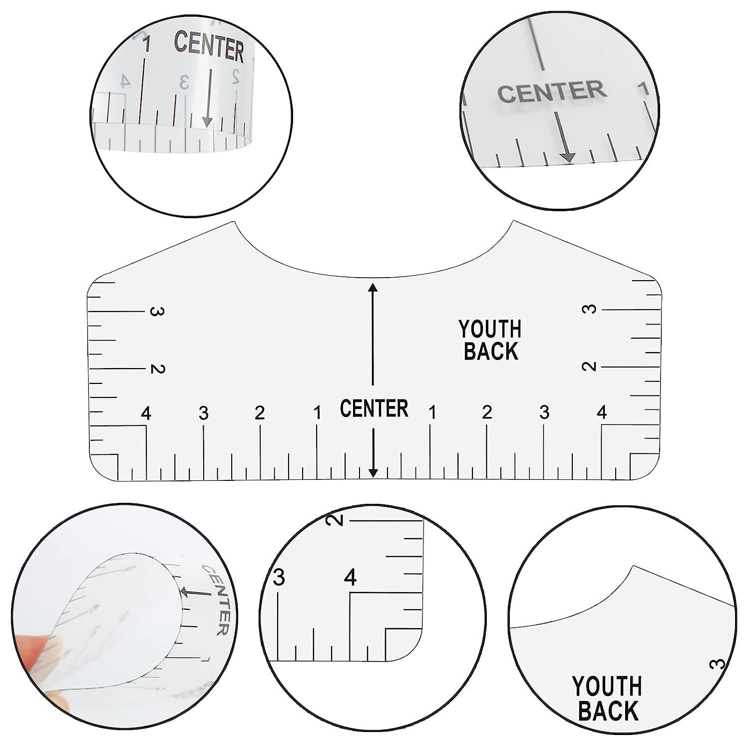 8Pcs/set T-Shirt Ruler Alignment Ruler Guide Tool Round Tshirt