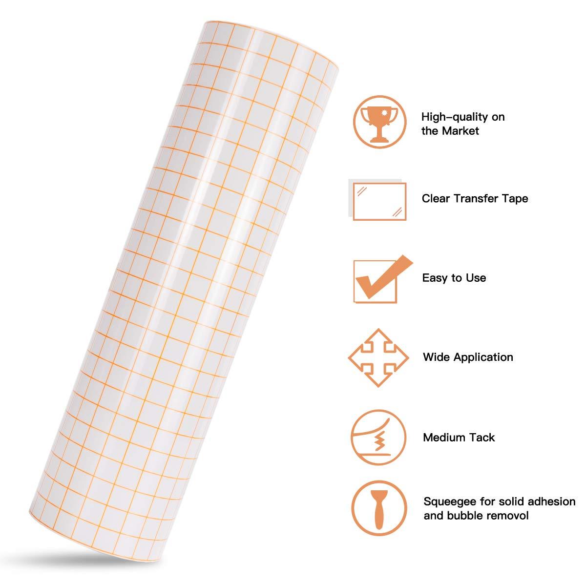 30*20cm/100cm Clear Vinyl Application Tape w/Red Alignment Grid