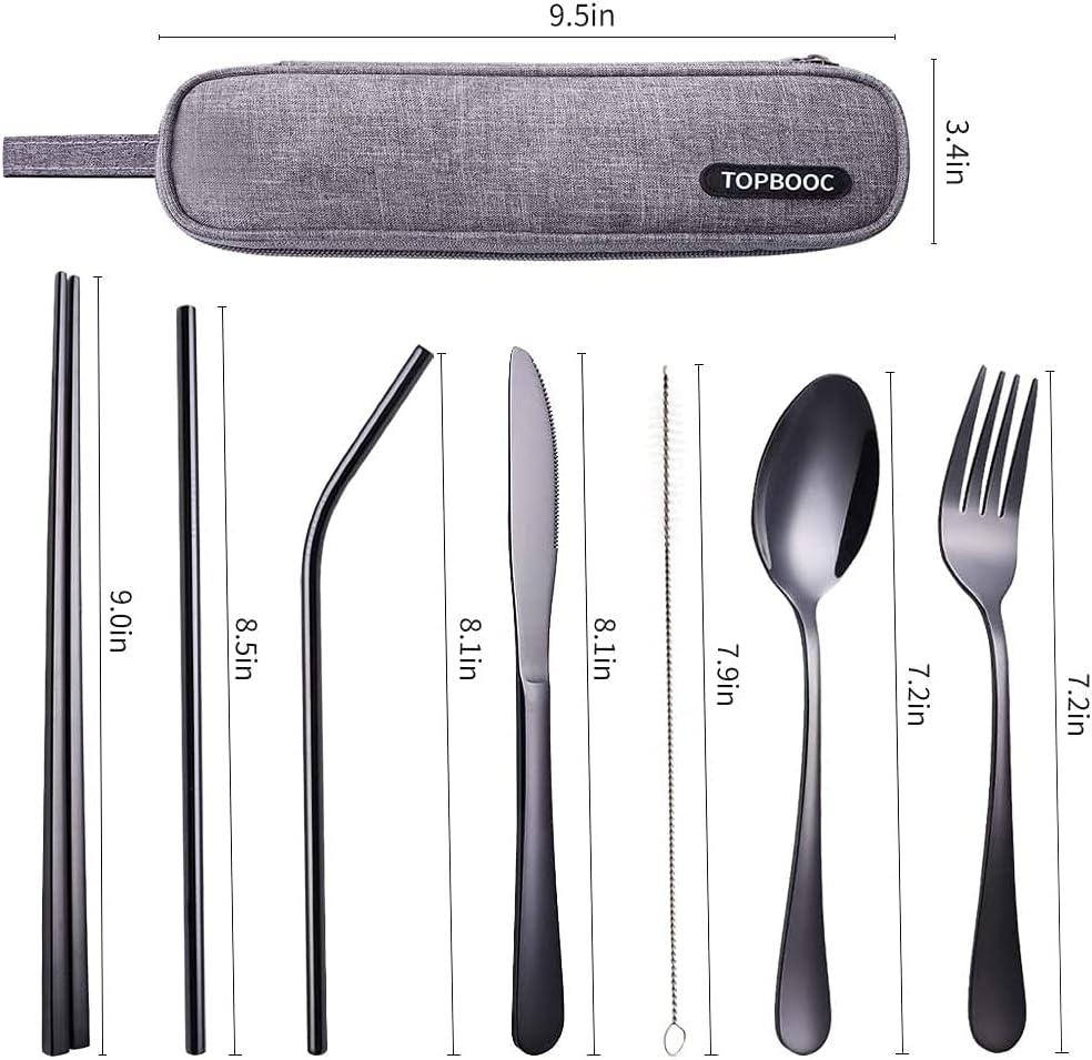 Travel Cutlery Set Portable Cutlery Set With Case Stainless Steel