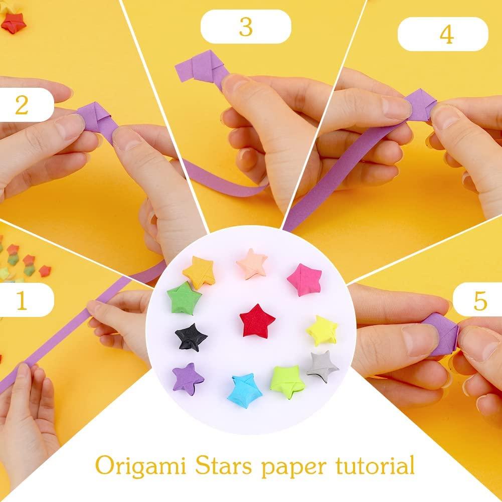 540/1030/1350Pc Lucky Star Sided DIY Art Crafts Star Origami Paper Paper  Strip