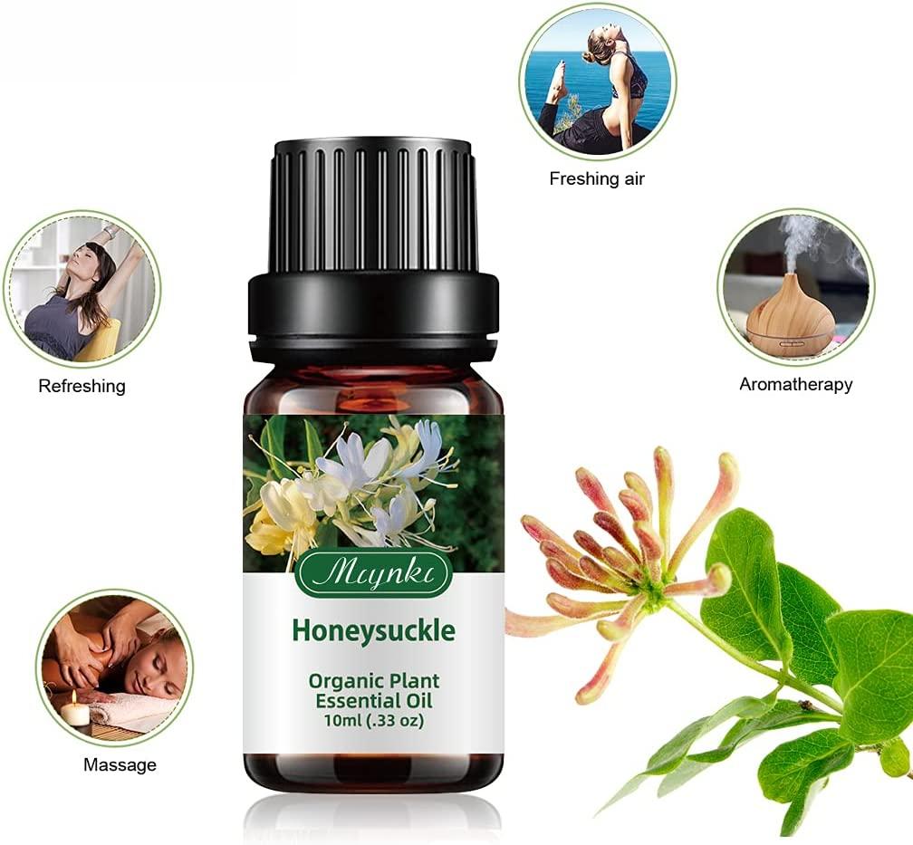 2-Pack Honeysuckle Essential Oil - 100% Pure Organic Natural Plant  (Lonicera Japonica) Honeysuckle Oil for Diffuser, Aroma, Spa, Massage,  Yoga