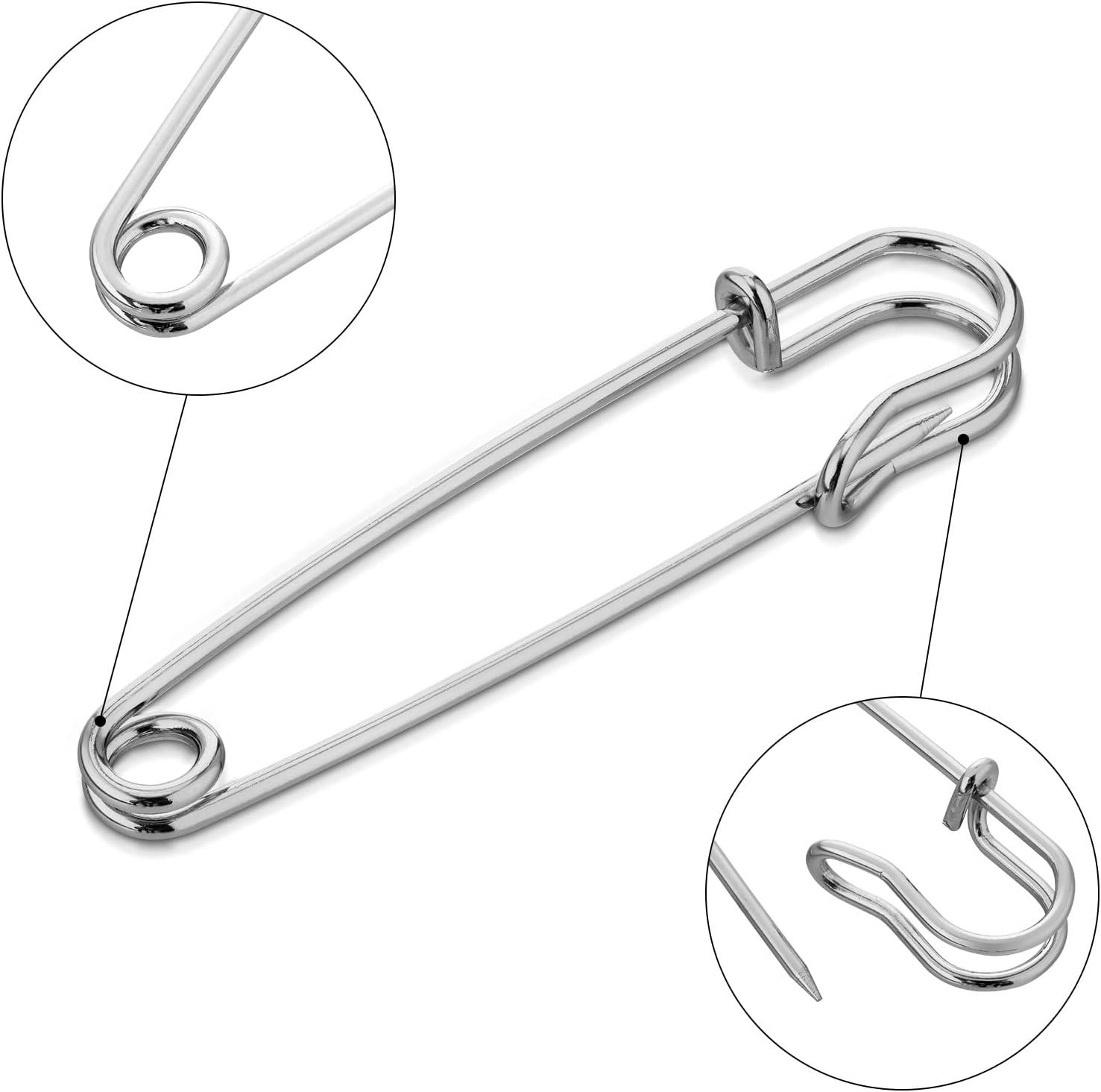 30 Pack Large Safety Pins Heavy Duty, 3 Assorted Sizes 1.78 2.75 4  Blanket Pins Bulk Steel Sturdy Pins Fasteners for Blankets Skirts Kilts  Crafts