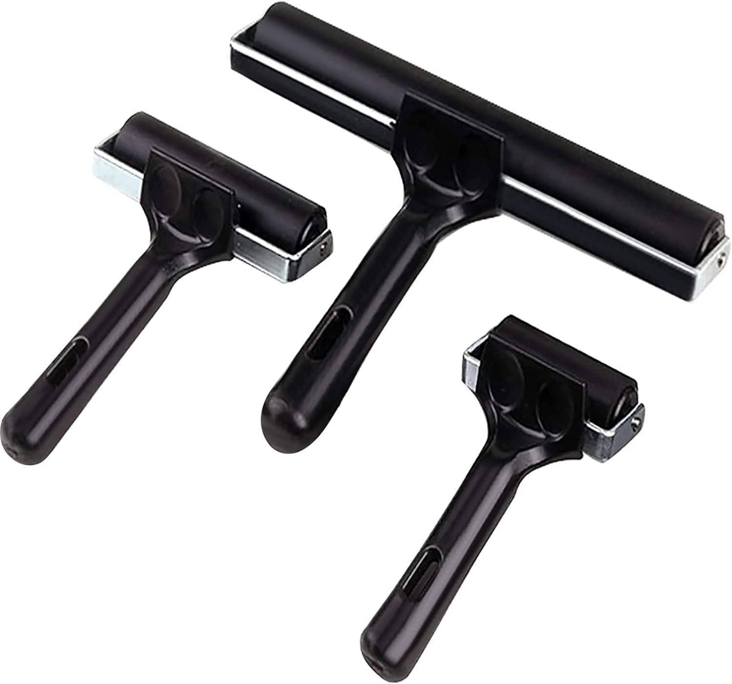  3 Pack Brayer Rollers for Crafting, Vinyl Rubber