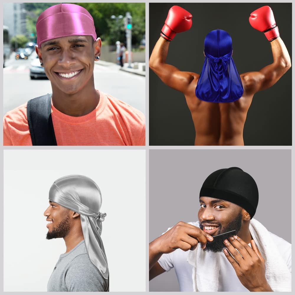 Premium Silky Durag Satin Wave Cap Men's Women's Doo Rag Hat