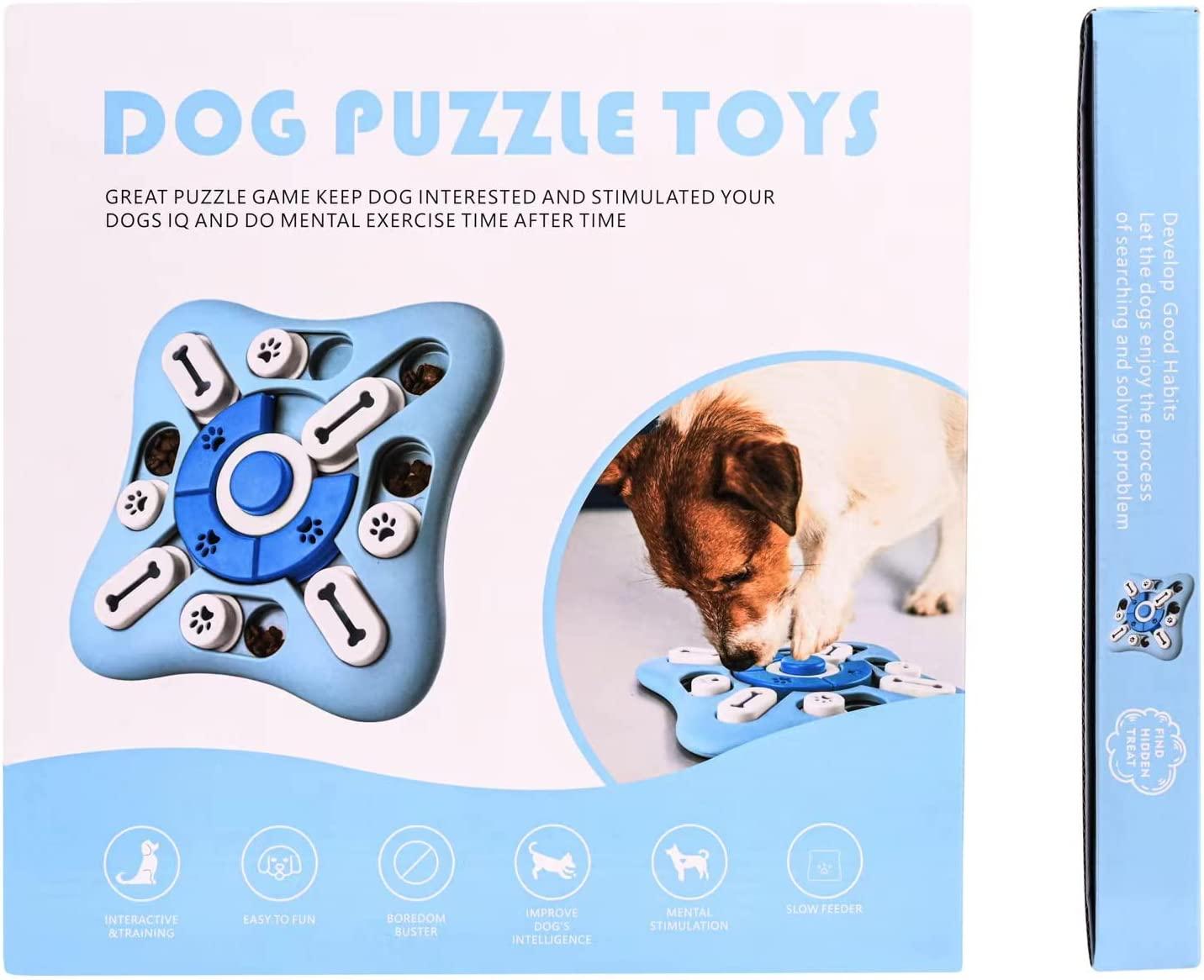 Dog Puzzle Toys, Squeaky Treat Dispensing Dog Enrichment Toys for