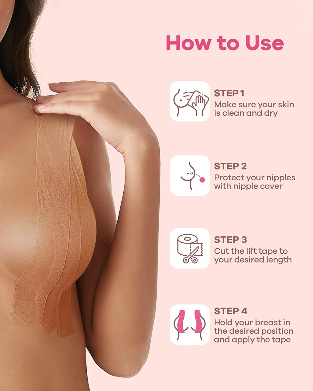 Adhesive Bra Push Up Tape Waterproof Sweatproof Invisible Breast Firming  Tape