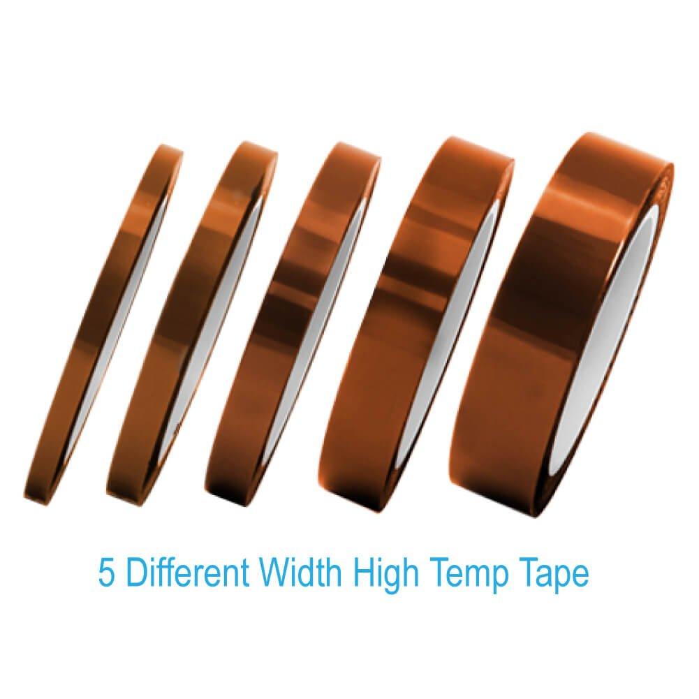 Selizo High Temp Tape 5 Pack Multi Sized 1/8 15/64 15/64 15/32 5/64 Heat  Resistance Up to 280 (536 )