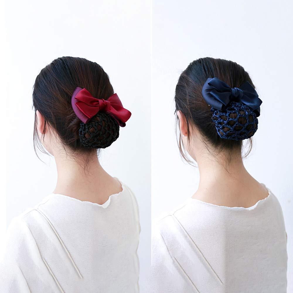 Large Thick Black Lace Fabric Ribbon Bow Knot Hair Bun Holder