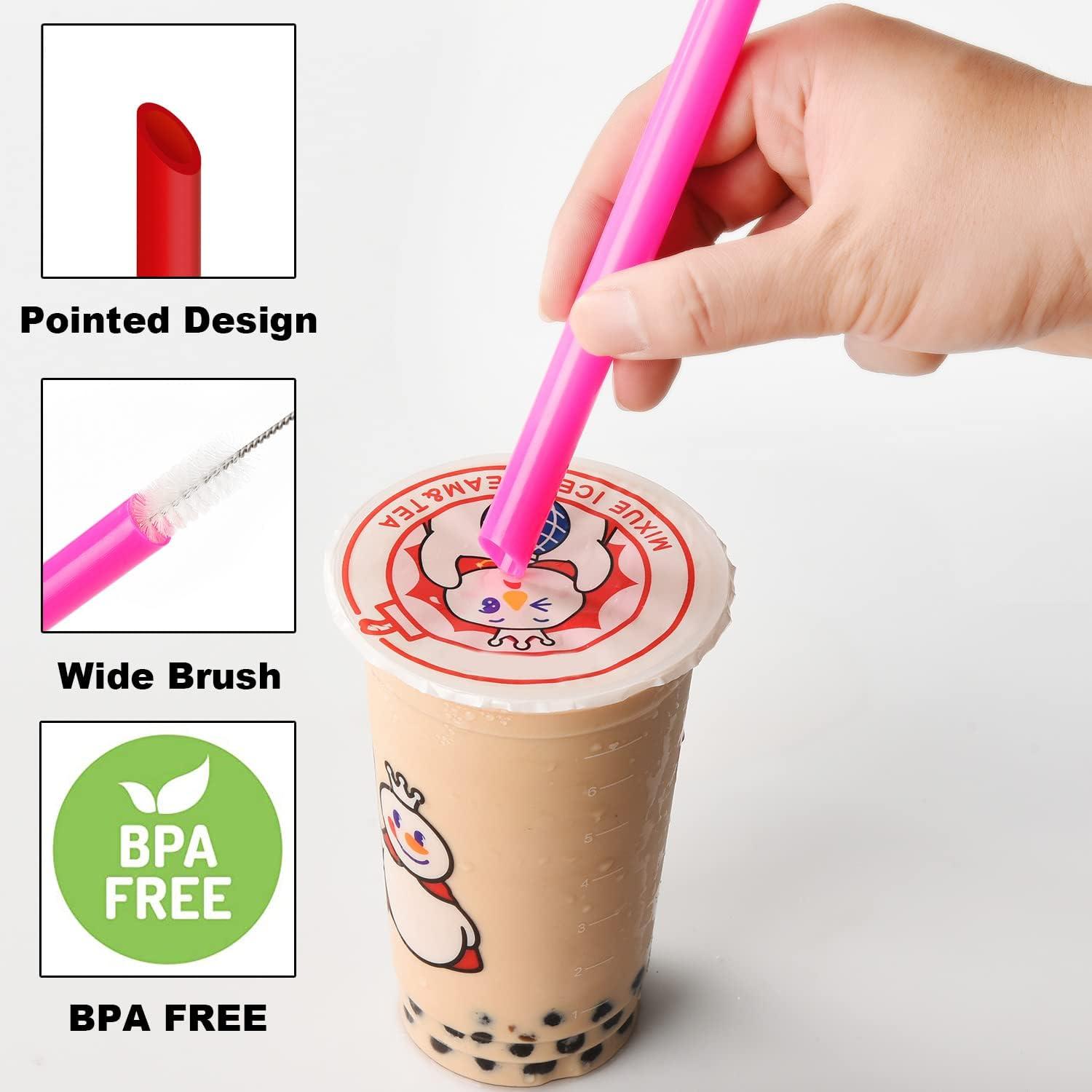 reusable 12mm hard plastic straws bubble