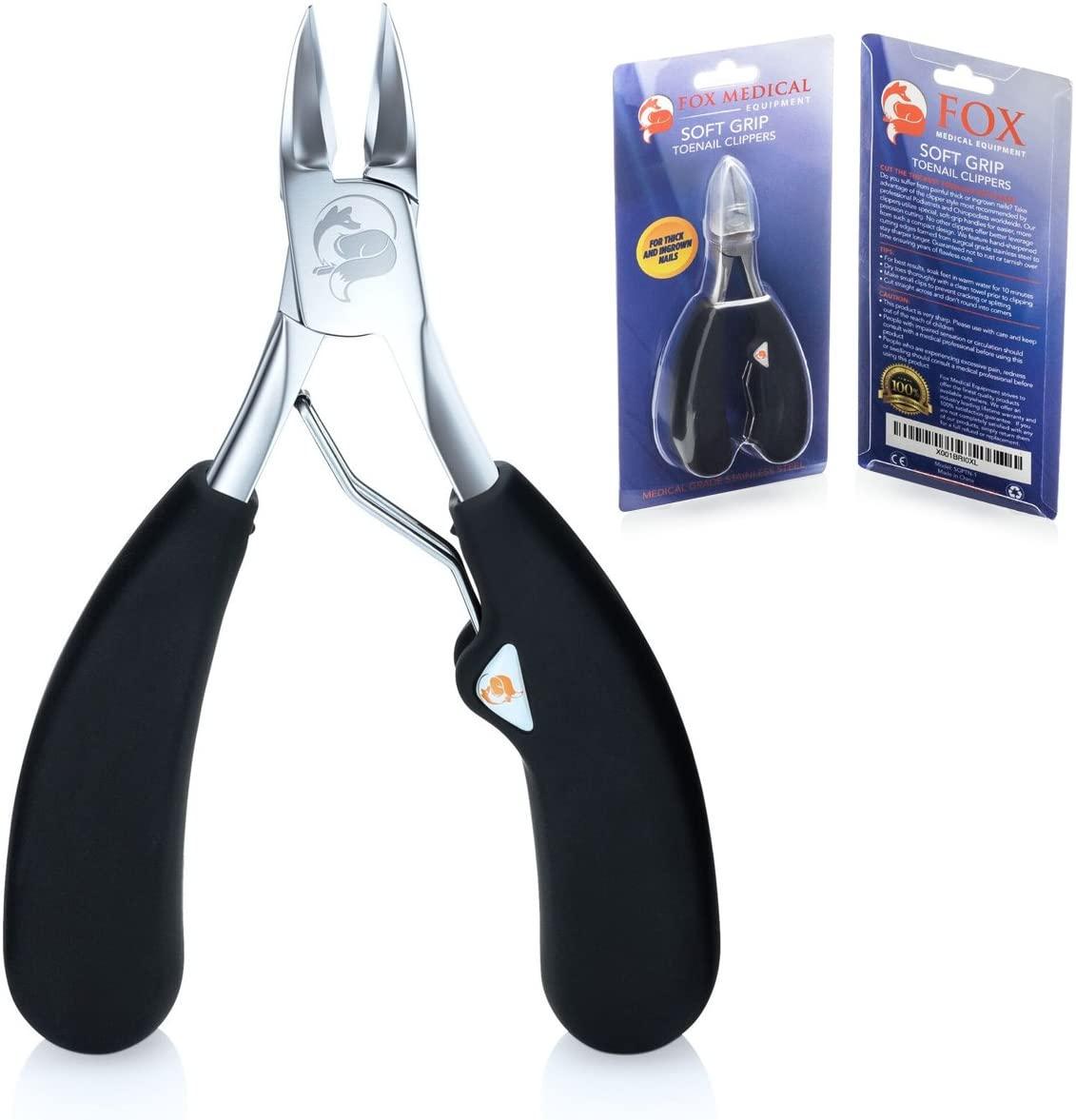 Podiatrist's Toenail Clippers for Thick and Ingrown Nails - Surgical Grade  Stainless Steel Nippers by Fox Medical Equipment