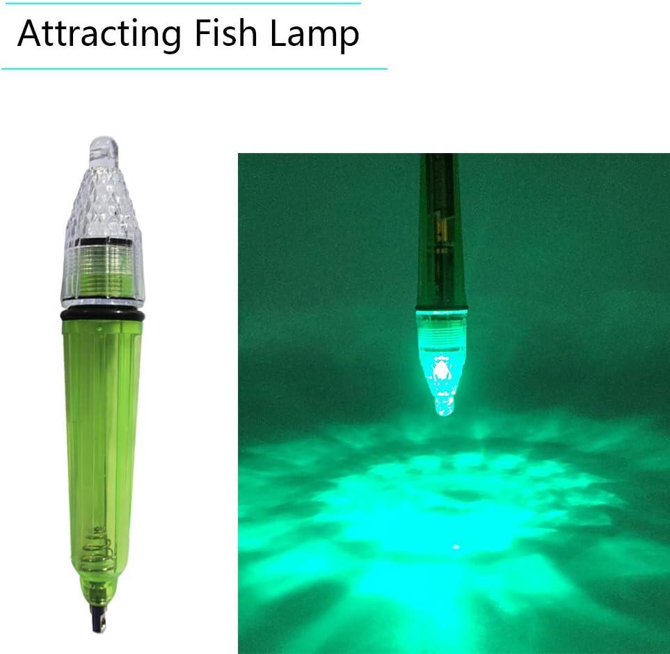 Underwater Fishing Light, Deep Drop LED Underwater Light Waterproof Fish  Lamp Bass Lure Bait Attracting Light Green 3pcs-17cm