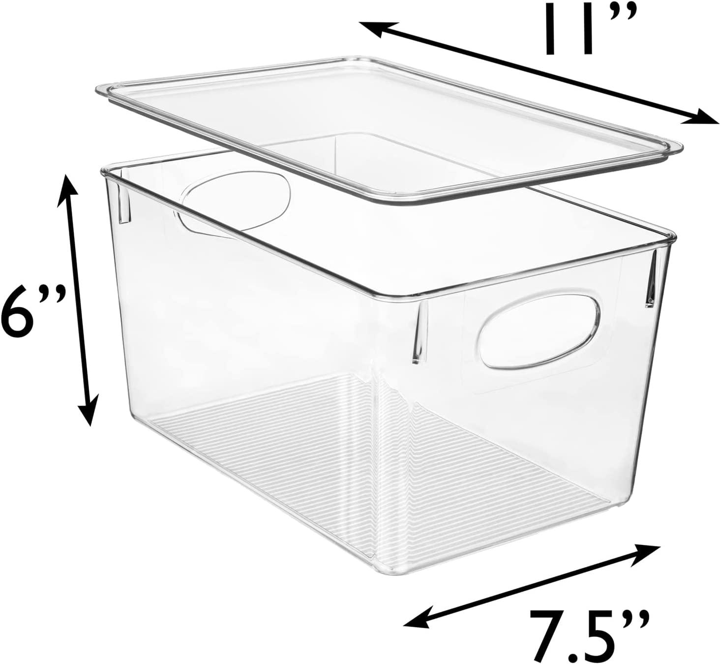 Plastic Pantry Organization and Storage Bins with Removable