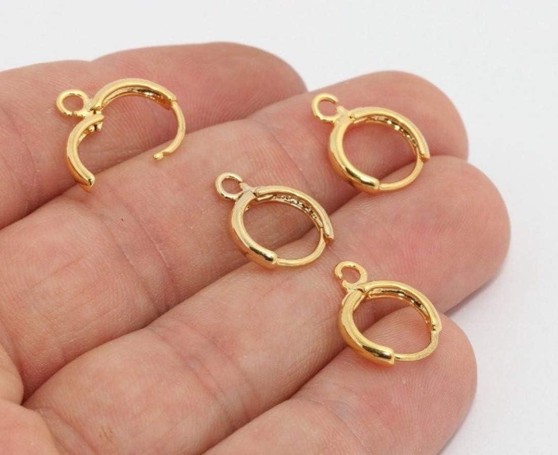 50pcs Hypoallergenic Earring Hooks Brass Lever Back Earring Round