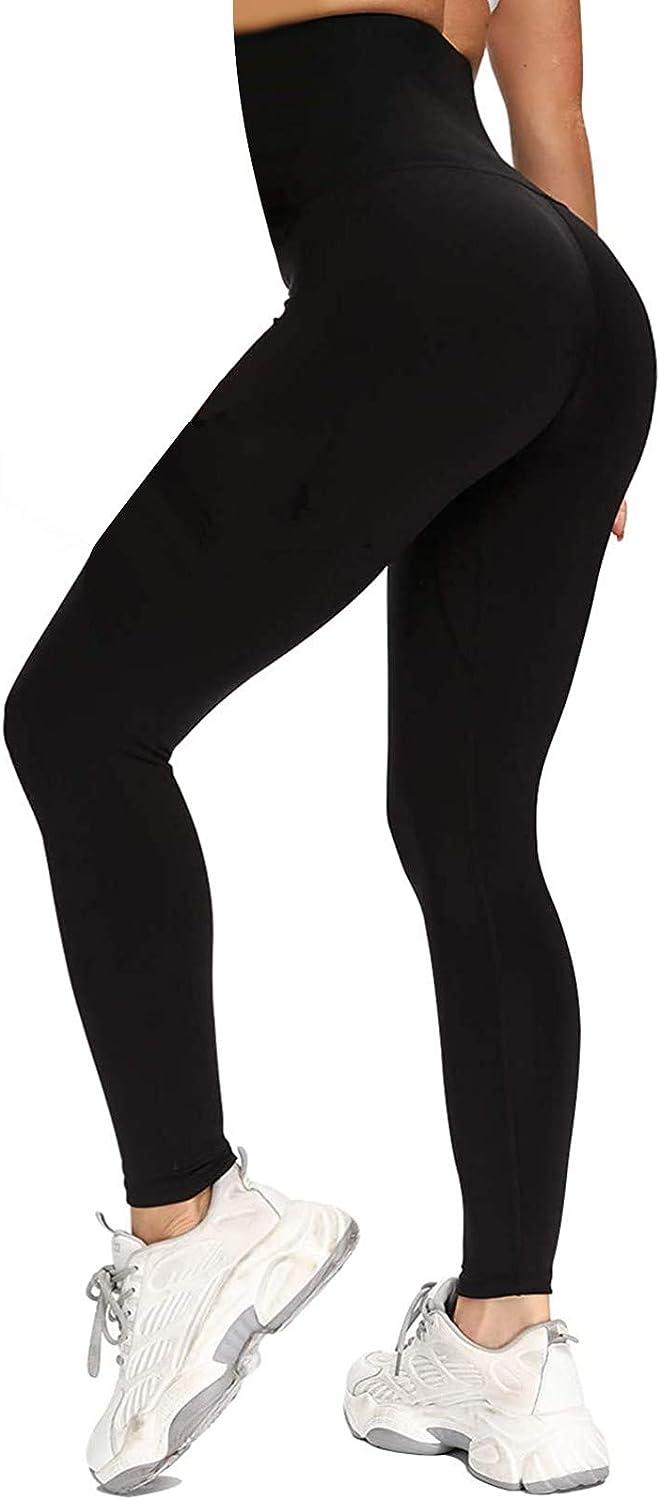 HYWJSZ Women's Yoga Pants High Waist Tummy Control Stretchy Athletics Pants,  Slimming Body Shaping Fitness Leggings Black Small