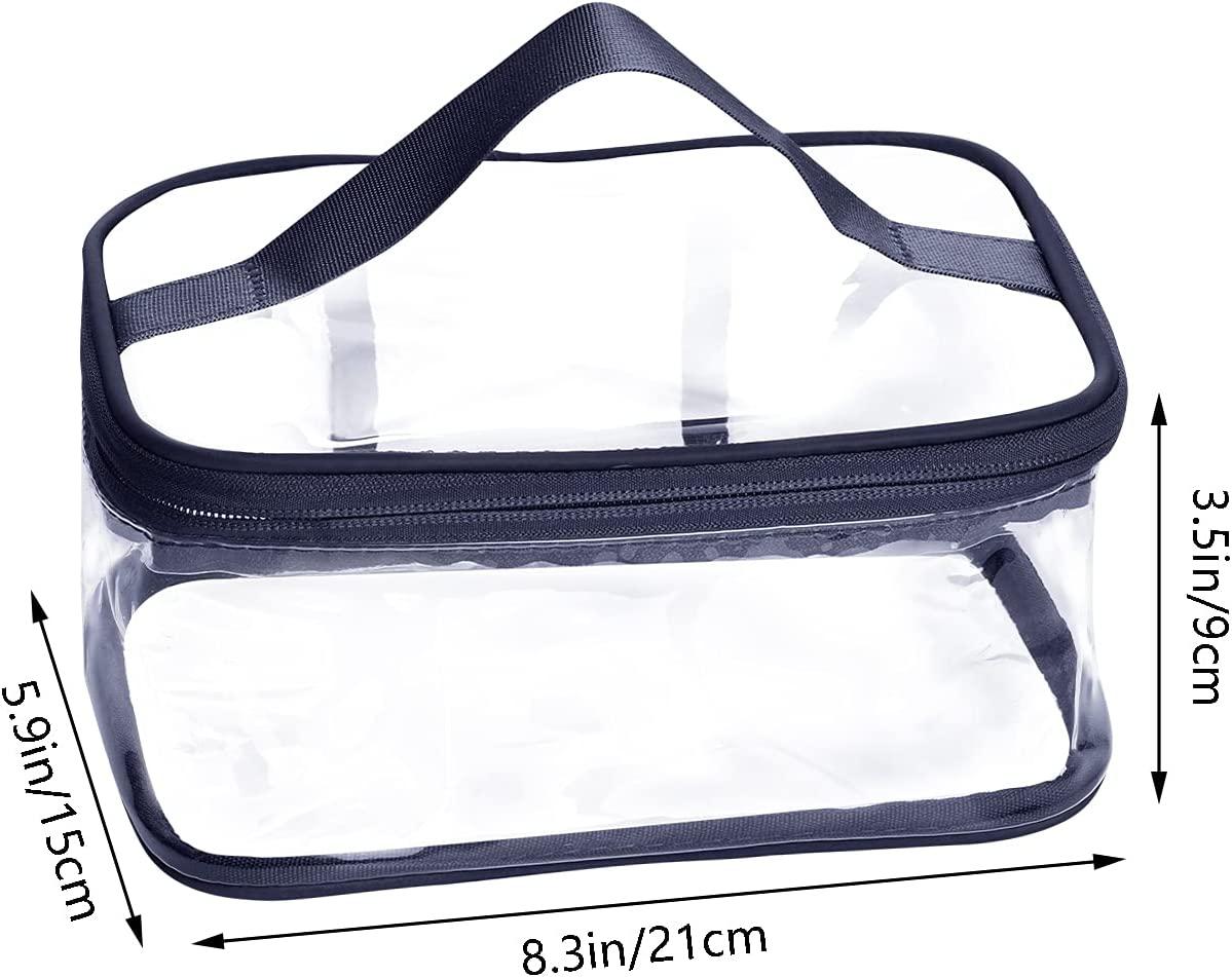 Louise Maelys 2 Pieces Portable Clear Makeup Bag Zipper Waterproof  Transparent Travel Storage Pouch Organizer Cosmetic Toiletry Bag With Handle