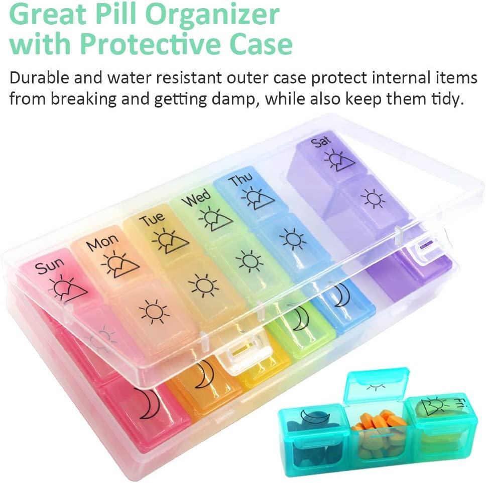 Foldable Weekly Pill Organizer - 7 Day Travel Medicine Holder With Tablet  Storage - Portable Container For Vitamins, Supplements, And Medications -  Temu