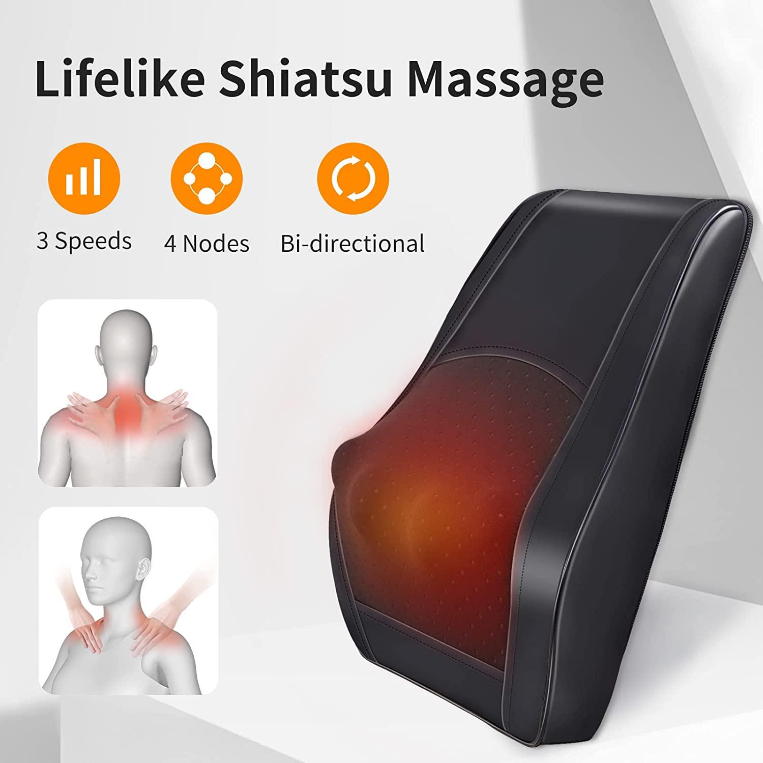 Mini Shiatsu Neck Massager, Shoulder Neck Massager with Heat for Pain  Relief Deep Tissue, Neck, Shoulder Electric Kneading Massager, Perfect  Gifts for Men Women Dad Mom