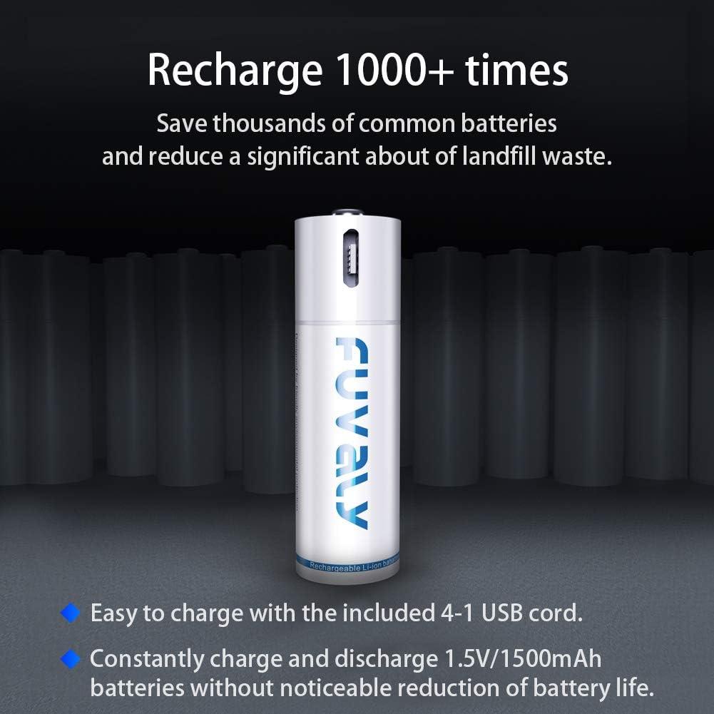 Batterie Rechargeable USB AA 1.5V 1500mAh Li-Ion