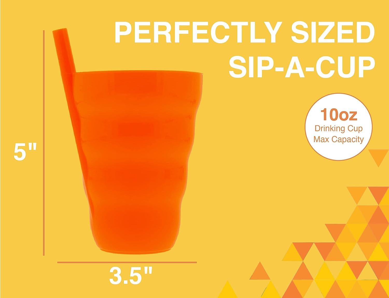Arrow 10oz Sip A Cup with Built in Straw, 6pk - Straw Cups for Toddlers,  Kids Cup with Straw, Plastic Toddler Straw Cup - BPA Free, Dishwasher Safe,  Stackable Kids Cup 