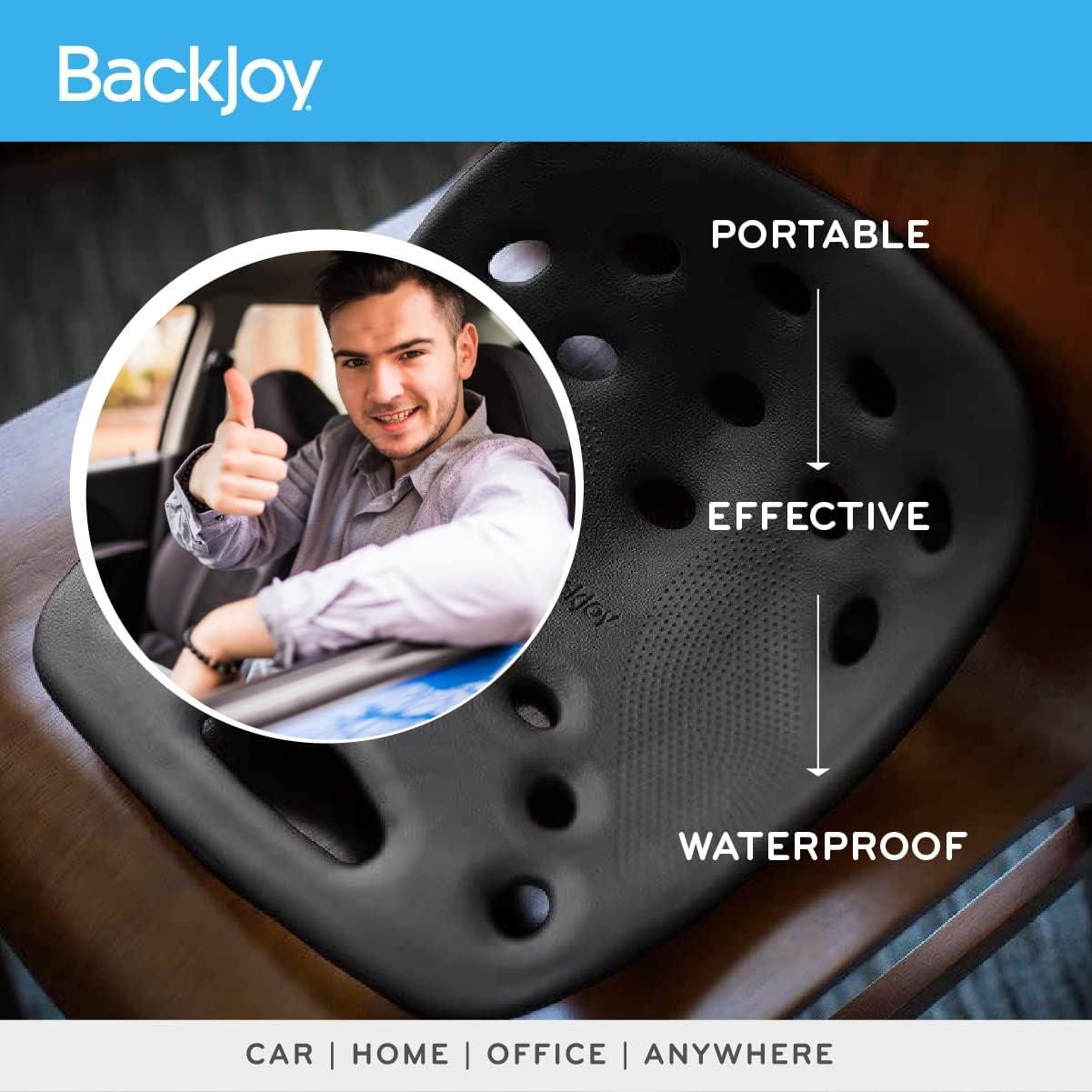 BackJoy Posture Seat Pad, Ergonomic Pressure Relief, Hip & Pelvic Support  to Improve Posture, Home, Office Chair, Car Seat, Waterproof, Fits S-L  Hips