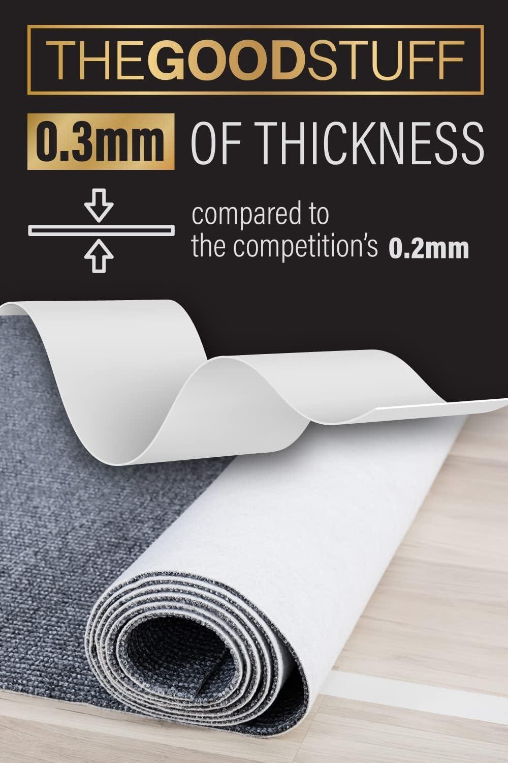 The Good Stuff Carpet Tape Double Sided [2 Inch x 25 Yards] Secures Area  Rugs to Carpets and Hardwood Floors Without Leaving Residue, Easily Tears  to