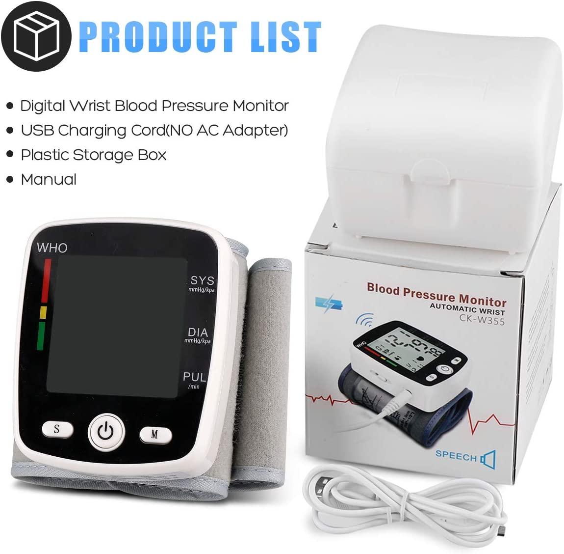Aoibox Automatic Wristband Bp Monitor Portable Blood Pressure