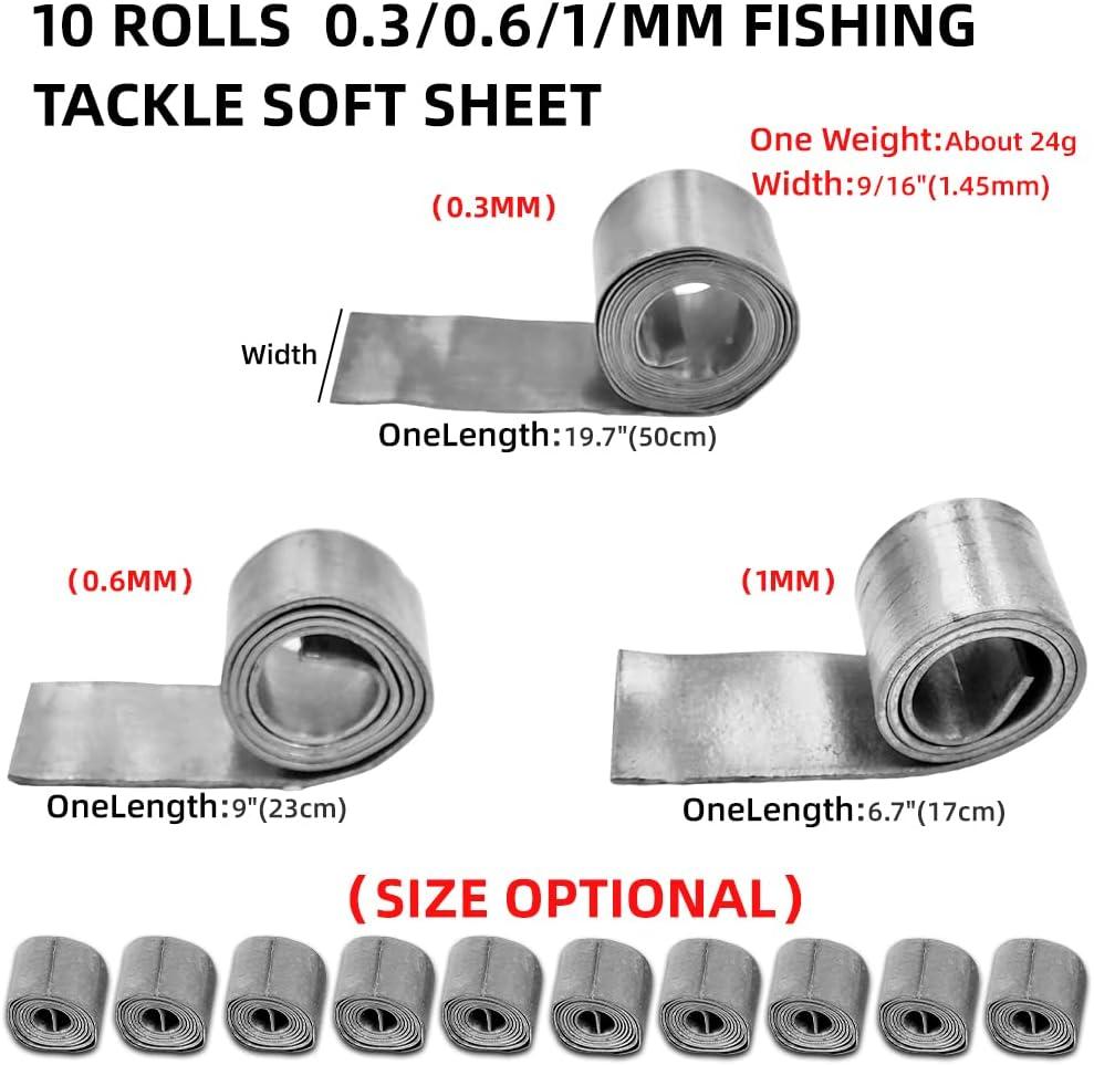 Lead Sheet,10 Rolls Fishing Soft Lead Sheet Strip Sinkers Weights Tackle  Accessories Supplies New,Balance The Fishing Accessories Group 0.3mm