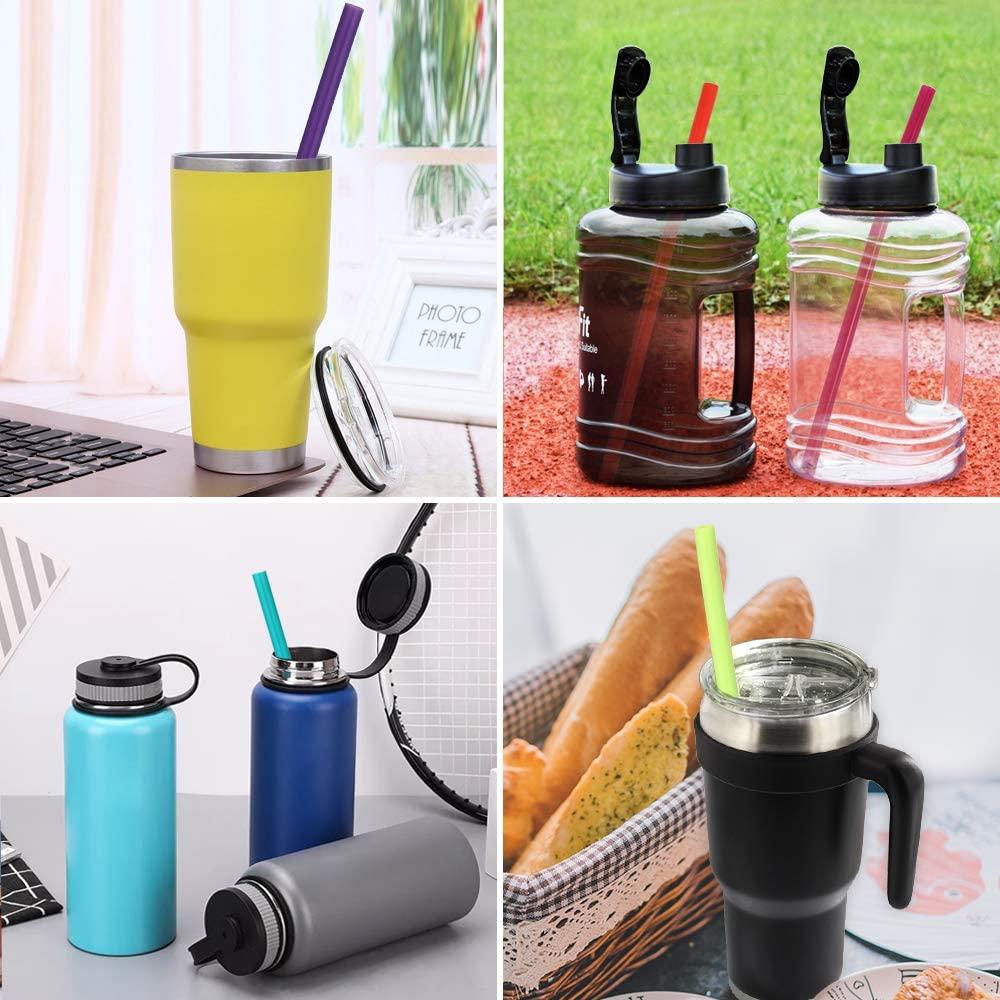 Hiware 12 Inch Extra Long Silicone Straws for Big Tumblers - 40 oz Hydro  Flask/Half Gallon Water Bottle Jug/30 oz YETI/RICT/OZARK TRAIL - Flexible  Straws for Extra Tall Cups and Giant Mugs 