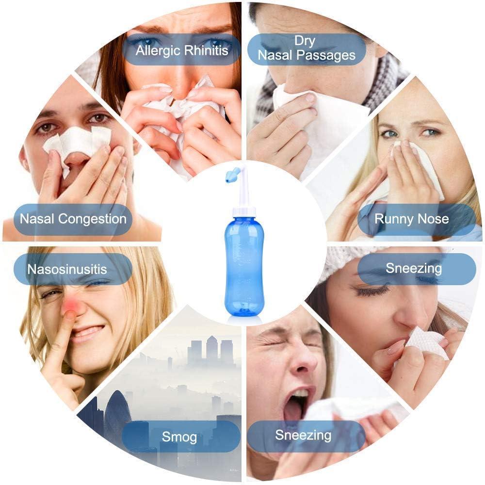 500ml Sinus Rinse and Nasal Irrigation, Nose Care Perfect for Cleaning Your  Sinuses Nose Allergies, Colds, and General Hygiene for Adult & Kid BPA