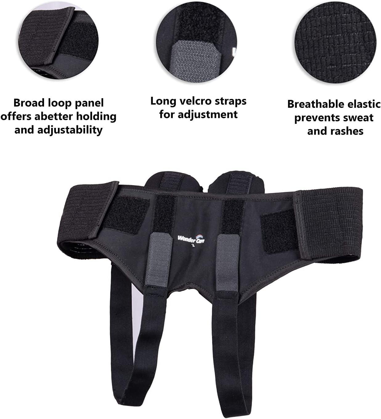 Wonder care - Inguinal Hernia Support Belt Groin Truss Brace Post Surgery  Hernia Pain Relief Two Compression Pressure Foam Pads Adjustable Elastic  straps-A107 M Medium (Pack of 1)