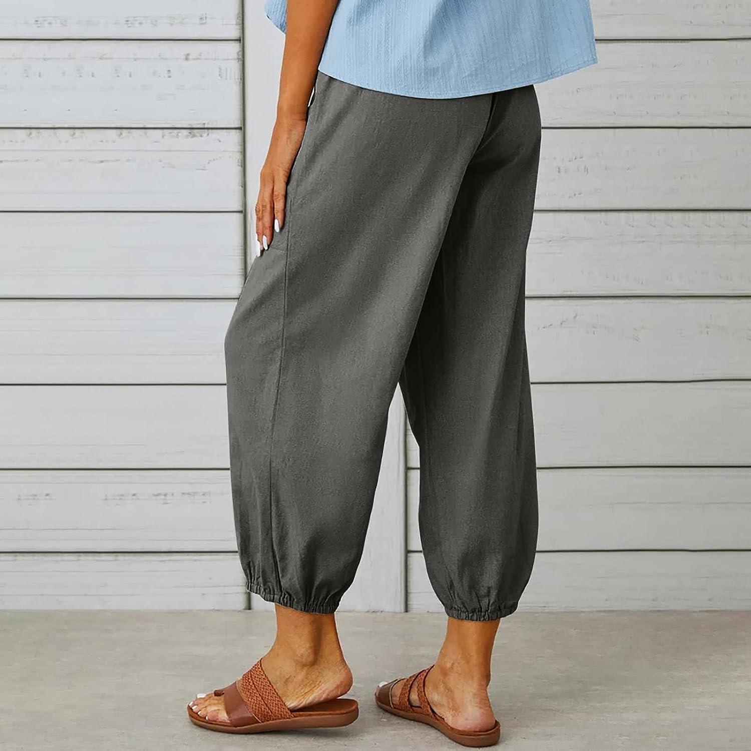 KAAUSE Linen Pants for Women Loose Fit, Womens Casual Loose Pants