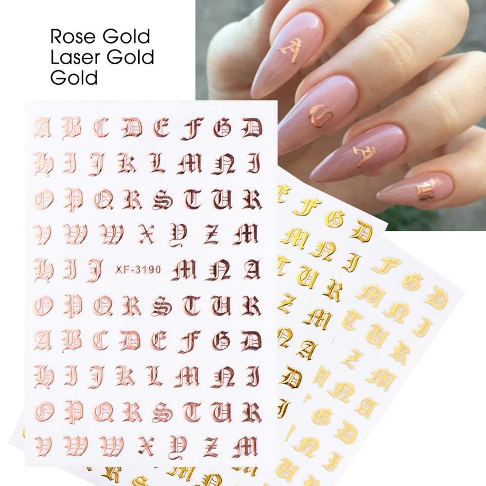 Nail Art Stickers Decals Alphabet English Letters 