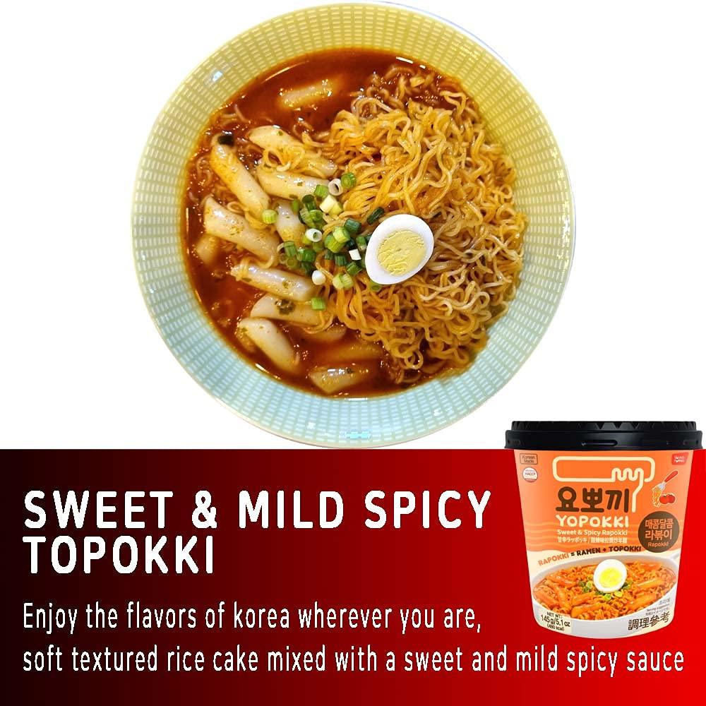 Yopokki Instant Tteokbokki Rice Cake Cup: Original Sweet & Spicy