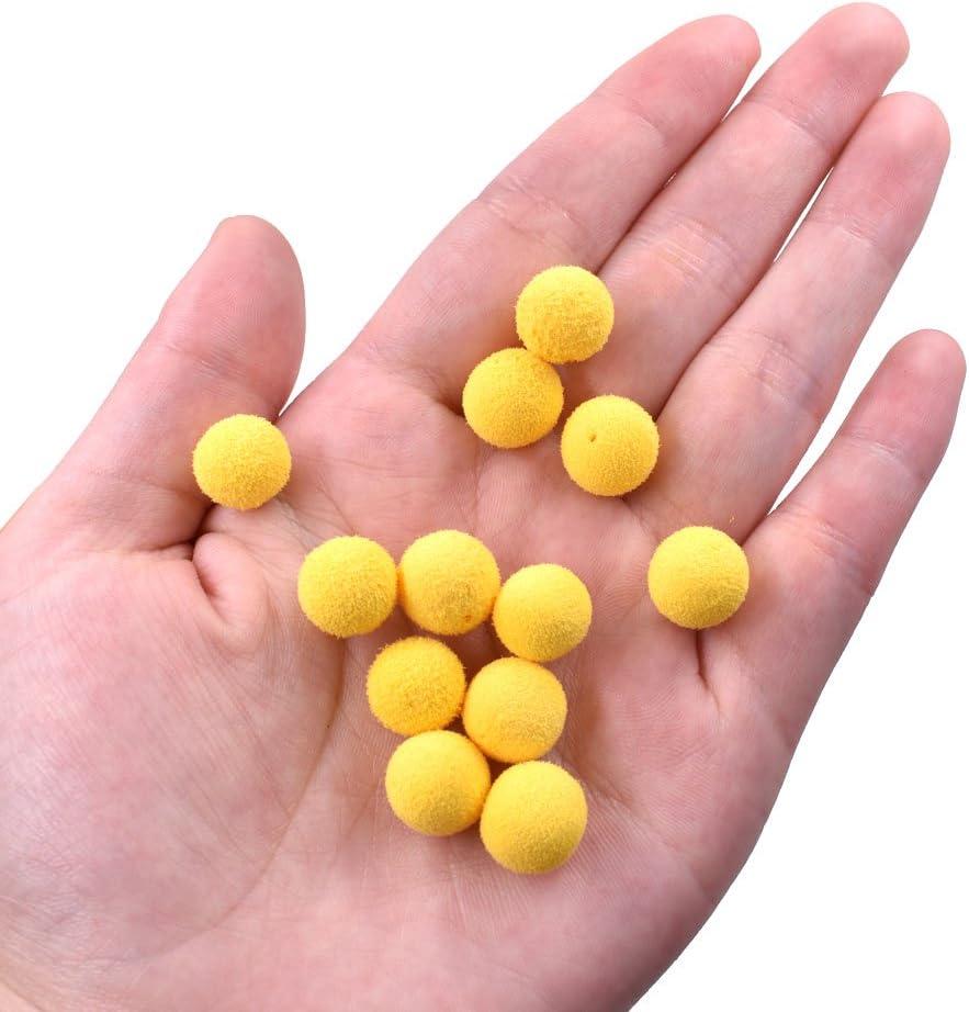 PHECDA PROFLY 30pcs 12mm Smell Carp Fishing Bait Boilies Eggs / 4 Flavors Floating  Ball Beads Feeder Artificial Carp Baits Lure Yellow-Sweet Corn(12mm)