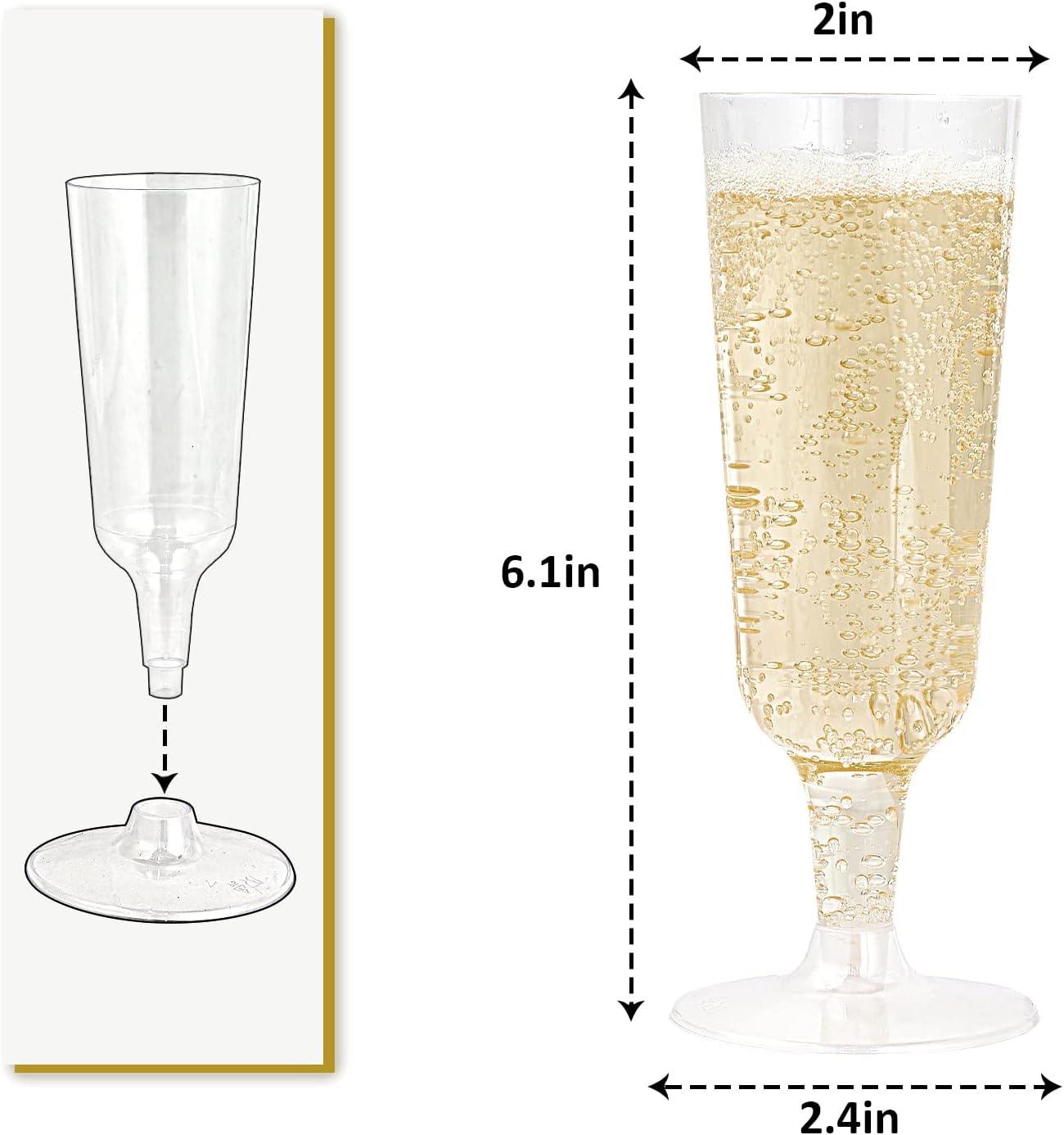 JOLLY CHEF 48 Pack Plastic Champagne Flutes 9 oz