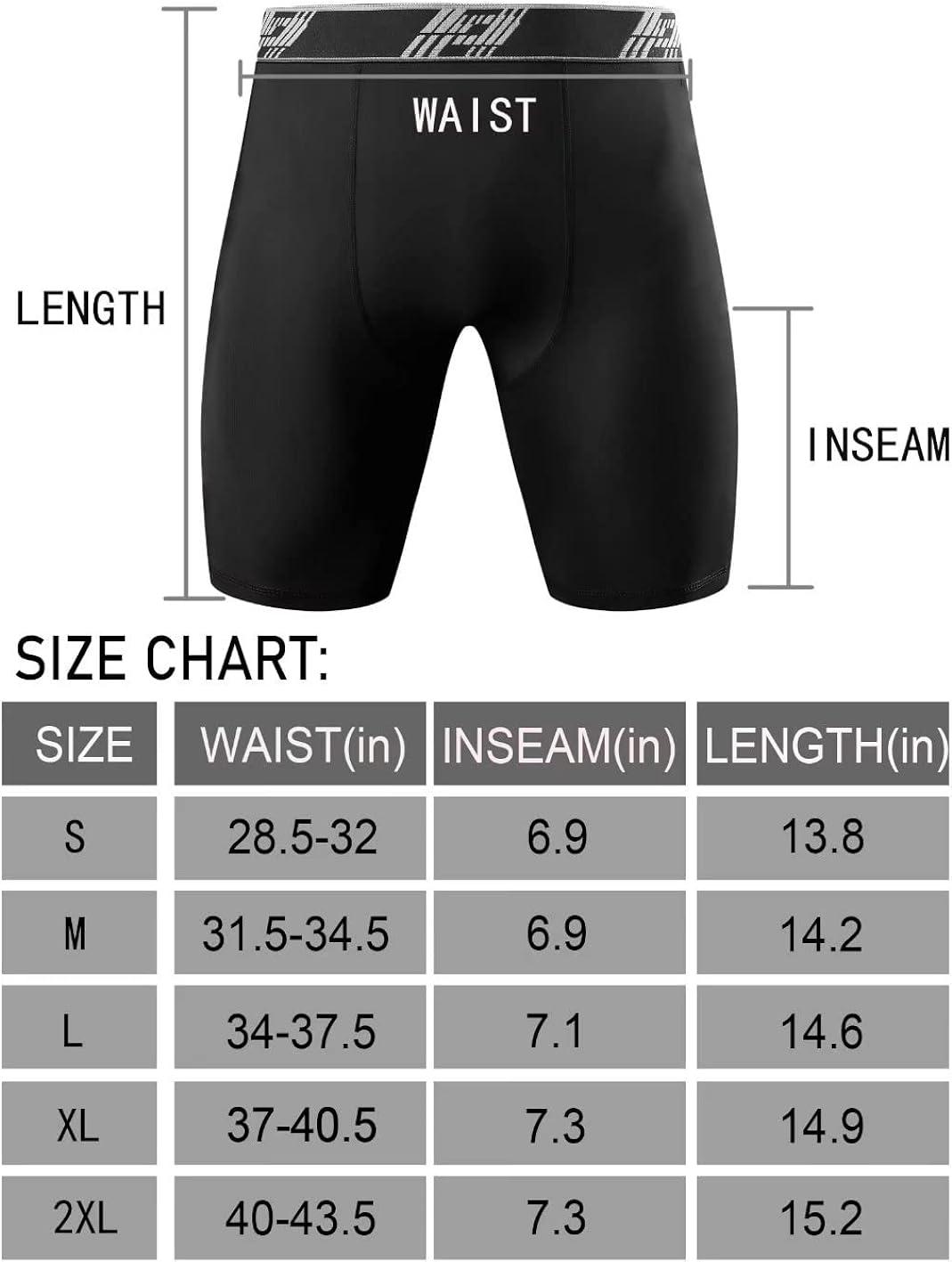 HOPLYNN 4/6 Pack Compression Shorts Men Underwear Spandex Sport Shorts  Athletic Workout Running Performance Baselayer Shorts 4 Pack Black Medium