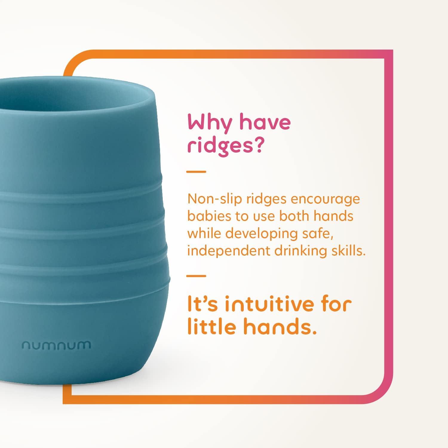 NumNum Silicone Baby Cup for Infant, 4+ months, & Toddler - 2oz Non-Slip &  Easy To Grip Training Cups - Perfect for Little Tiny Hands of Babies To